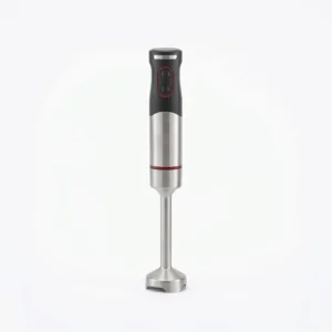 Batidora de mano profesional de 1000W en acero inoxidable con diseño ergonómico y cuchillas de alta resistencia.