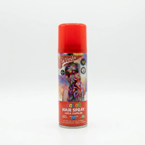 Bote de laca capilar de color naranja para cambio de look instantáneo y temporal en spray.