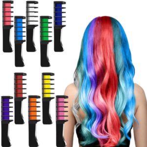 Set de peines de tinte temporal para cabello con diez colores vibrantes y lavables presentado sobre fondo blanco