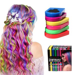 Set de tizas de colores para el cabello con seis tonos lavables presentado sobre fondo blanco
