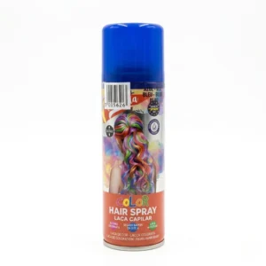 Bote de spray de color azul para el pelo, laca capilar temporal y lavable de 125ml con secado rápido.