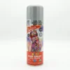 Bote de spray color plata para el pelo marca La Fiesta, laca capilar temporal fabricada en España.